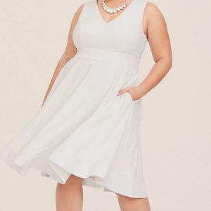 Ivory woven skater dress size 14